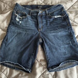 Judy Blue Distressed Denim Shorts - Blue